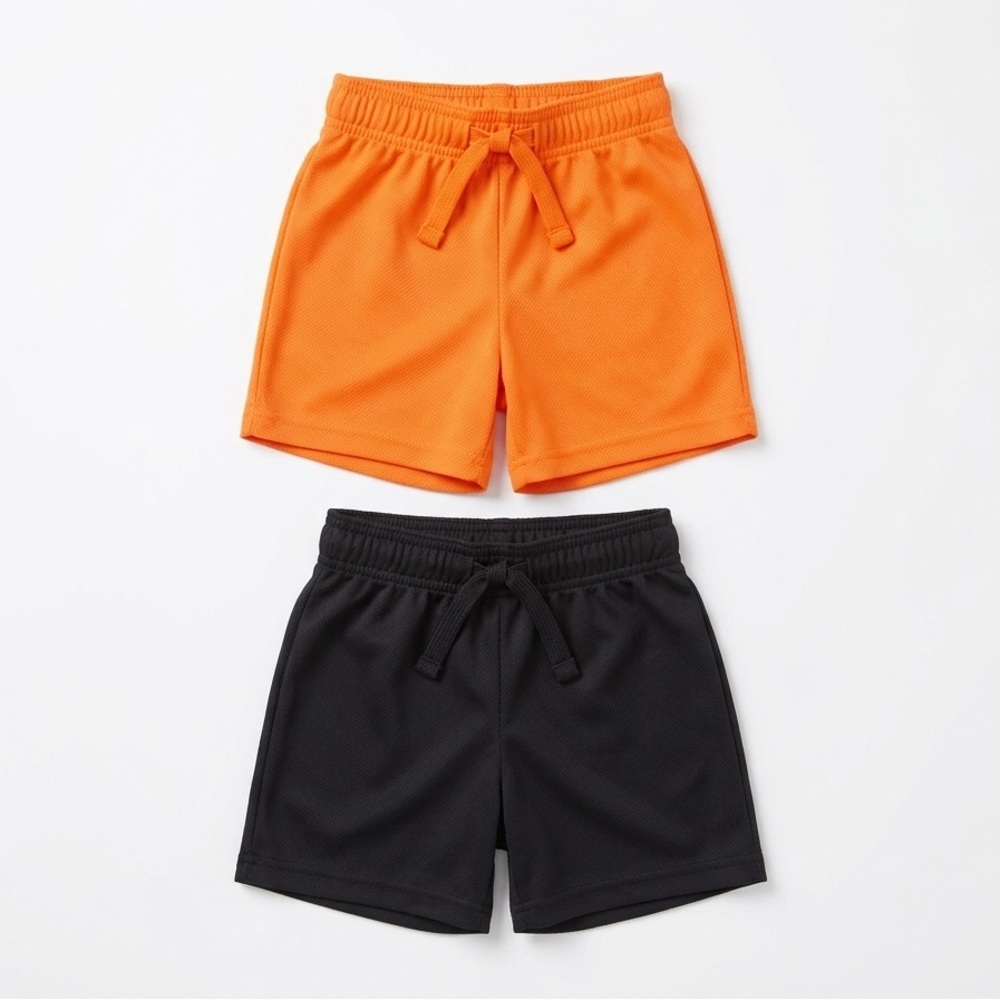Carter’s Toddler Boys Mesh Shorts in Bright Orange and Black Size 2T